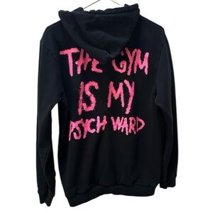 KILL CREW The Gym is My Psych Ward black pink hoodie size Medium